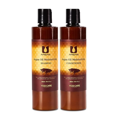 YOGI CARE Argan Oil Shampoo and Conditioner Set - Moisturizing Sulfate Free Moroccan Care- For Curly, Straight, Dry and Damaged Hair Beauty & Personal Care YOGI CARE