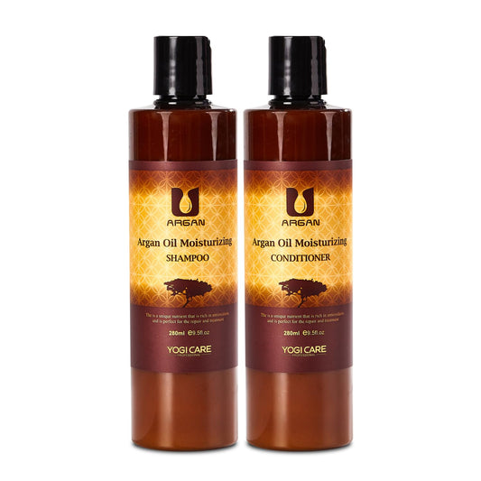 YOGI CARE Argan Oil Shampoo and Conditioner Set - Moisturizing Sulfate Free Moroccan Care- For Curly, Straight, Dry and Damaged Hair Beauty & Personal Care YOGI CARE