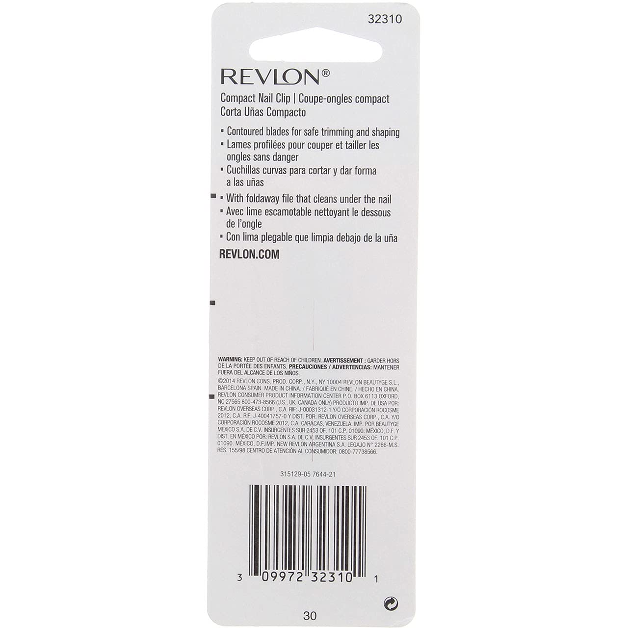Revlon Compact Nail Clipper -- 6 per case. Beauty & Personal Care REVLON