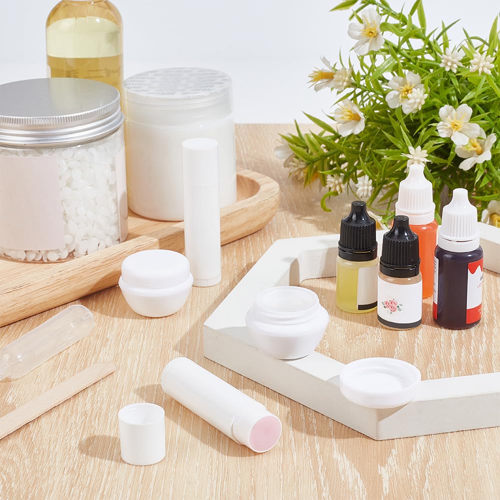 WEBEEDY DIY Lip Balm Kit,53 Pcs Natural Moisturizing DIY Lip Gloss Making Kit with Beeswax,Shea Butter,Essential Oil,Empty Lip Balm Tube,Make Your Own Beauty and Personal Care WEBEEDY