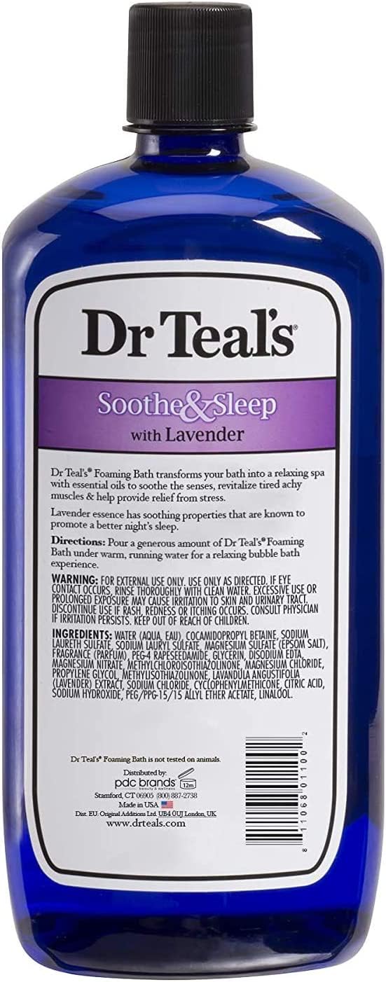 Dr. Teal's Lavender & Shea Butter Foaming Bath Gift Set (2 Pack, 34oz Ea) - Soothe & Sleep Lavender, Soften & Moisturize Shea Butter & Almond Oil Beauty and Personal Care Dr Teal's