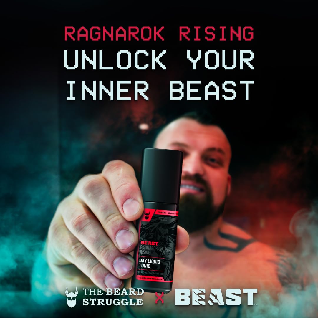 The Beard Struggle The Beast Line Beard Oil for Men Ragnarok Rising Eddie Hall Beast Line - Signature Edition - Day Liquid Tonic Beard Growth Oil Beauty and Personal Care The Beard Struggle