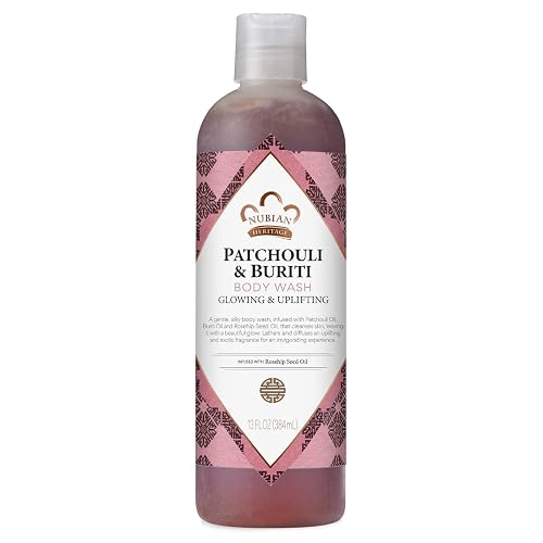 Nubian Heritage Body Wash, Patchouli & Buriti - Toning & Uplifting Shower Essentials Body Soap with Aloe Vera & Rosehip Seed Oil, 13 Oz Beauty & Personal Care Nubian Heritage