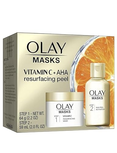 Olay Vitamin C Face Mask Kit, Exfoliator Kit with Mask, Silica, & Exfoliating Aha Peel 4.2 Fl Oz Beauty & Personal Care Olay