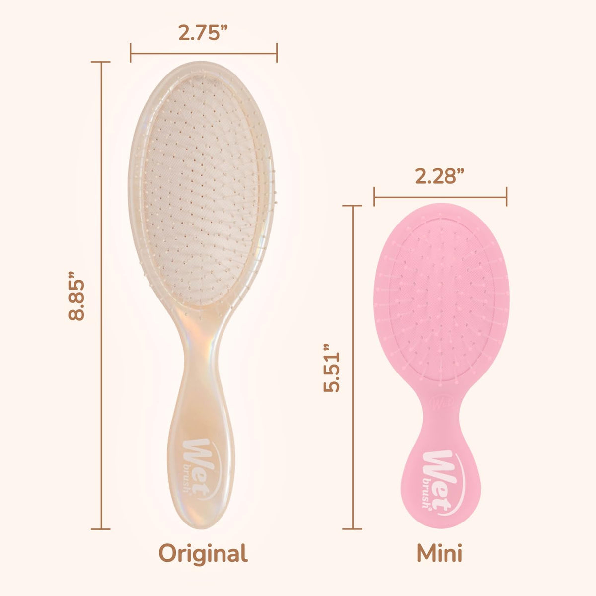 Wet Brush Original Detangler Hair Brush, Cream (Iridescence Icon), Ultra-Soft IntelliFlex Bristles, Detangling Bristles Glide Through Tangles, All
