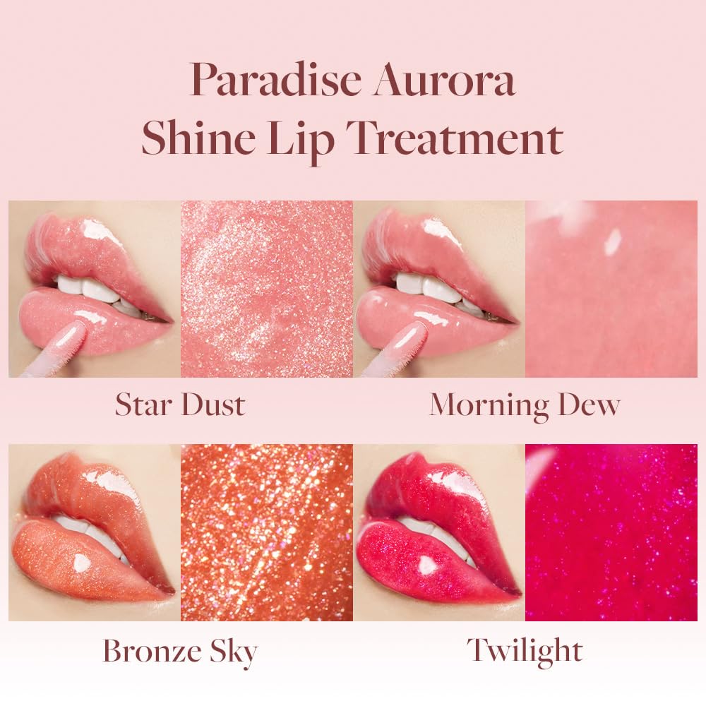 DEARDAHLIA Paradise Aurora Shine Lip Treatment (Morning Dew) - Vegan Hydrating Lip Care with Glass-Like Shine, Lightweight, Non-Sticky, Sensitive Skin Beauty and Personal Care DEARDAHLIA