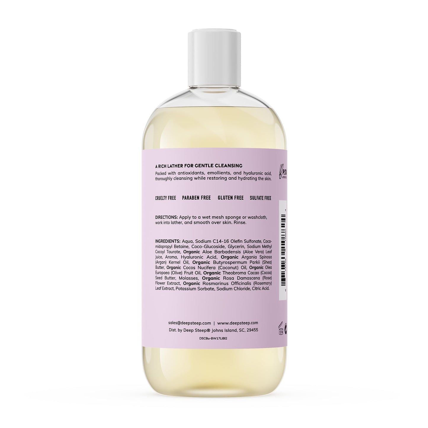 Deep Steep Body Wash, Lilac Blossom, 17 oz - Hydrating Shower Gel with Hyaluronic Acid, Shea Butter, Aloe Vera & Argan Oil - Vegan, Clean Beauty Beauty & Personal Care Deep Steep