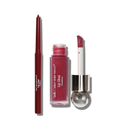 billion dollar brows bdb Lip Gloss with Lip Liner Set - Moisturizing High Shine, Lightweight Glossy, Plumping Lip Gloss, Cranberry Beauty & Personal Care billion dollar brows