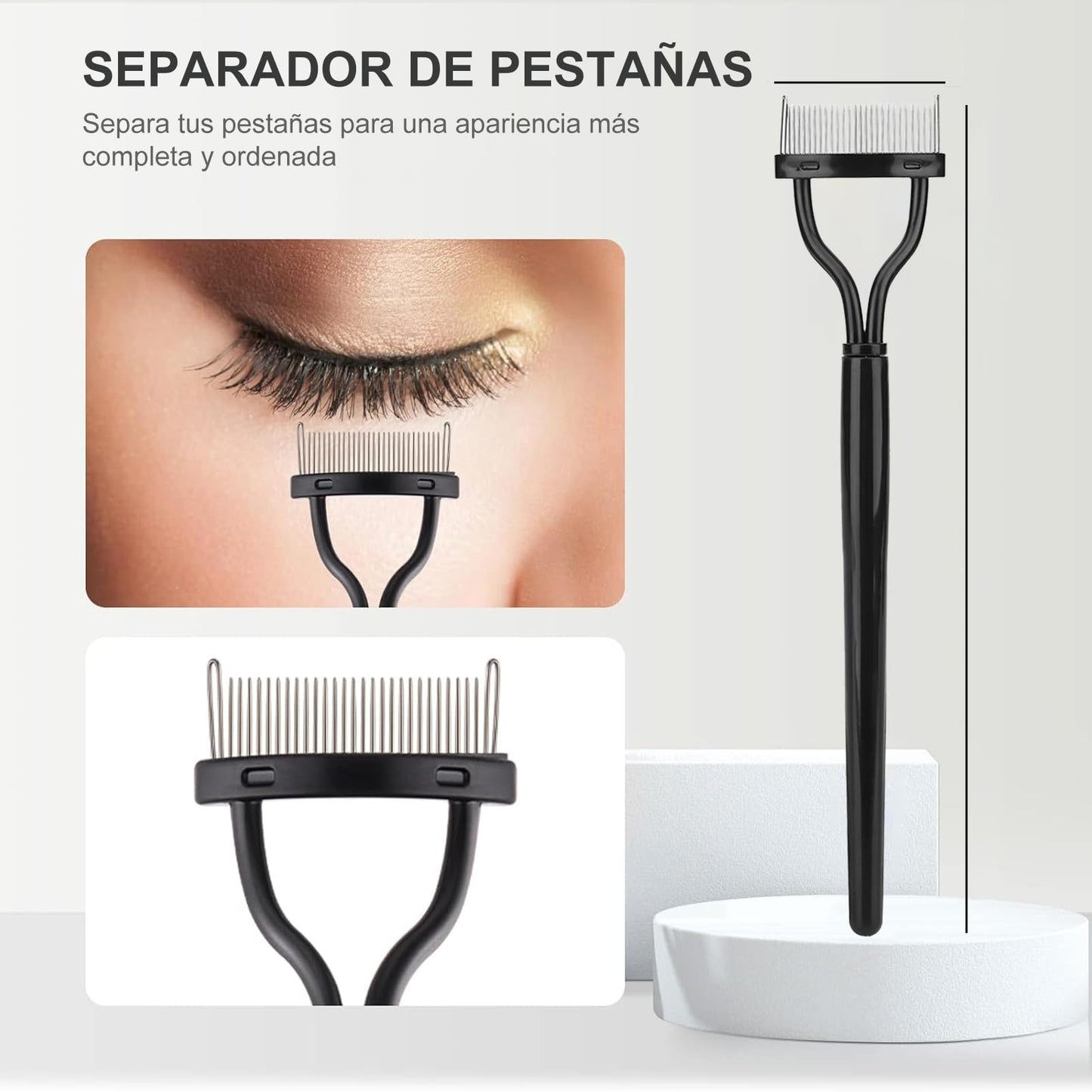 Eye Brow Brush Comb,Eyelash Comb Eyebrow Brush with Steel Needle Mascara Eyebrow Brush for Curling Iron with Eyelash Comb Makeup Brush Tool Beauty & Personal Care Yinhing