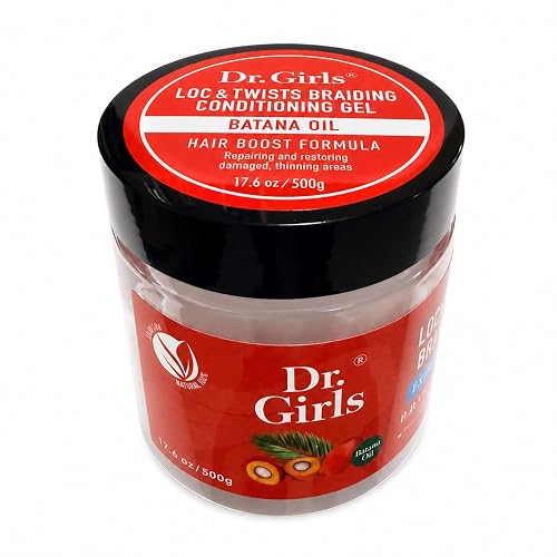 Dr Girls Super Grow Loc & Twists Braiding Conditioning Gel with Biotin & Castor Oil - Extra Mega Hold, 17.6 oz (Batana Oil) Beauty & Personal Care R&B Collection