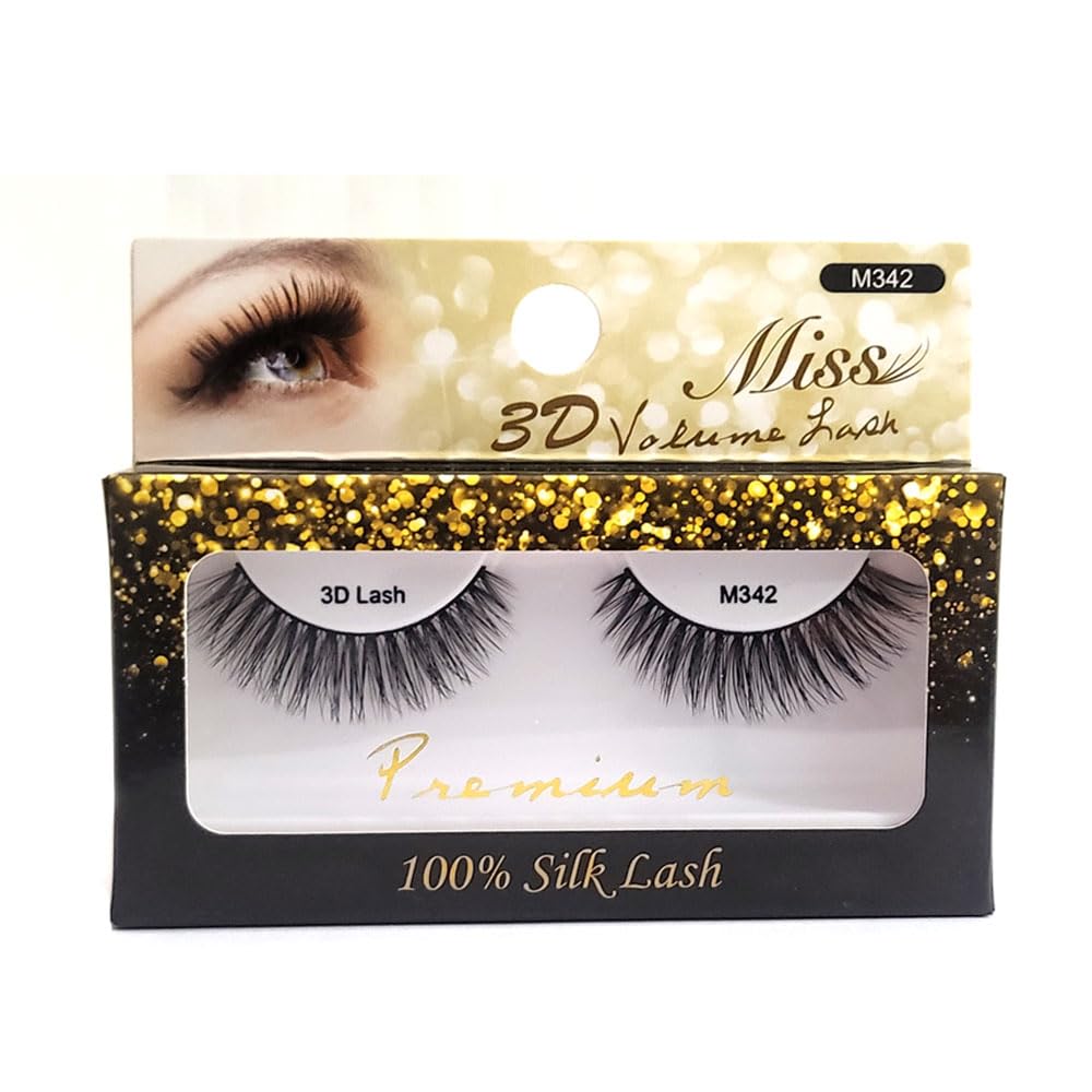 "4 Pairs" Miss Lash 100% Handmade Tapered 3D Volume lash M342 Beauty & Personal Care MISS LASH