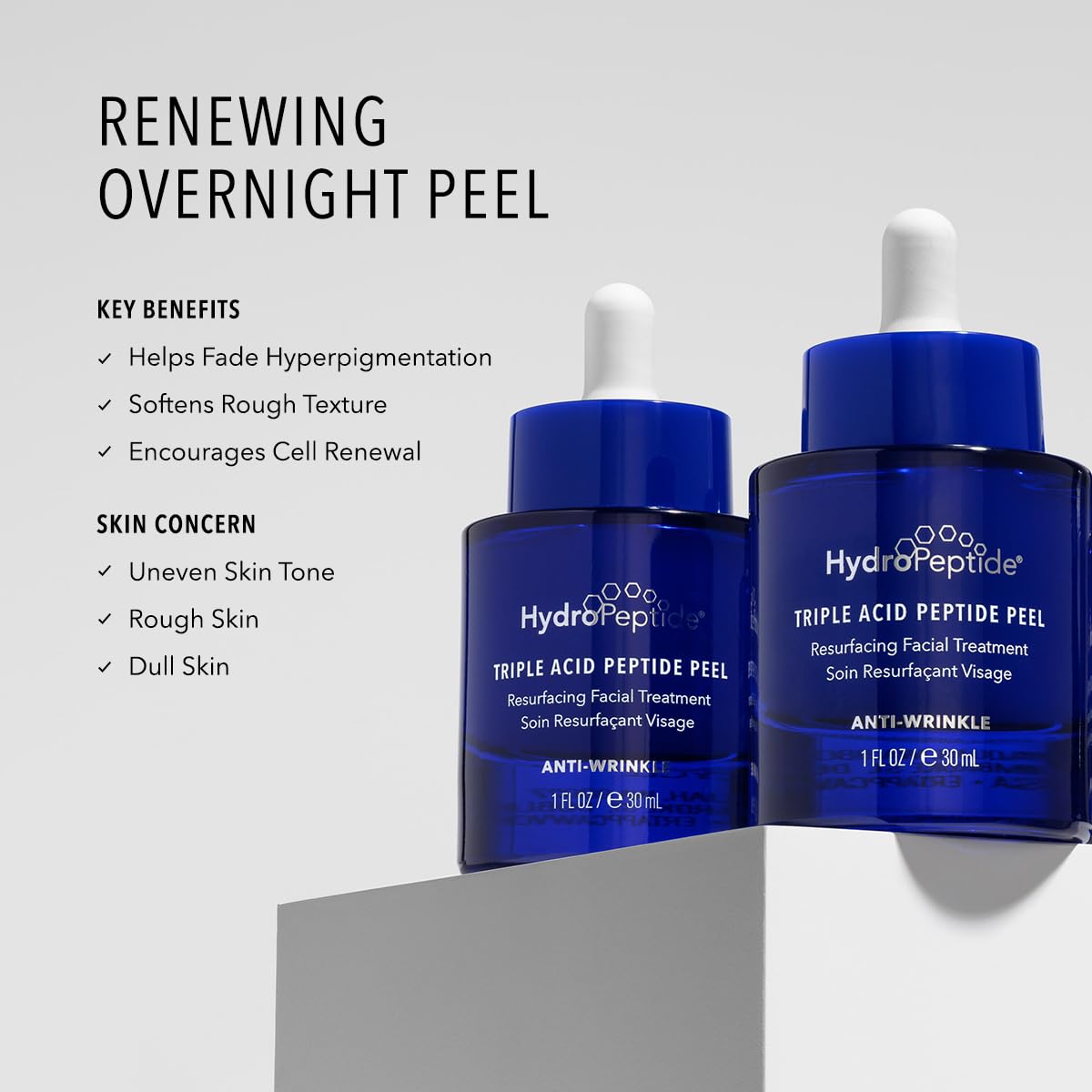 Hydropeptide Triple Acid Peptide Peel Resurfacing Peptide Exfoliation Hydroxy Treatment, 1 Ounce (packaging may vary) Beauty & Personal Care HydroPeptide