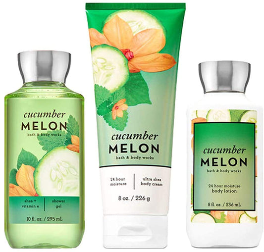 Bath & Body Works Signature Collection Cucumber Melon Gift Set ~ Body Cream ~ Shower Gel & Body Lotion. Lot of 3 Beauty & Personal Care Bath & Body Works