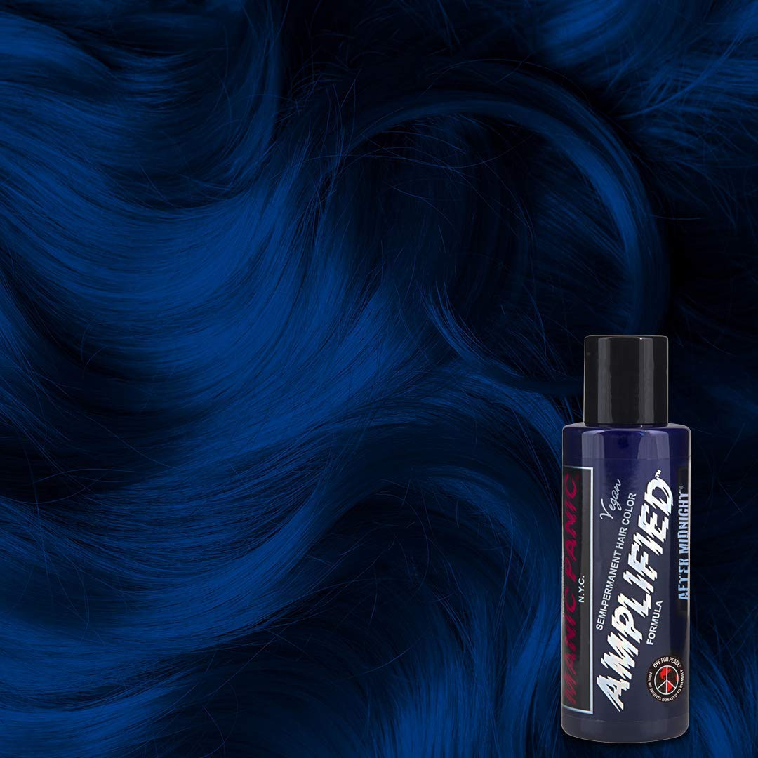 MANIC PANIC After Midnight Hair Color - Amplified - Semi Permanent Hair Dye - Dark Navy Blue - Green Undertones - For Dark & Light Hair - Vegan, PPD Beauty & Personal Care MANIC PANIC
