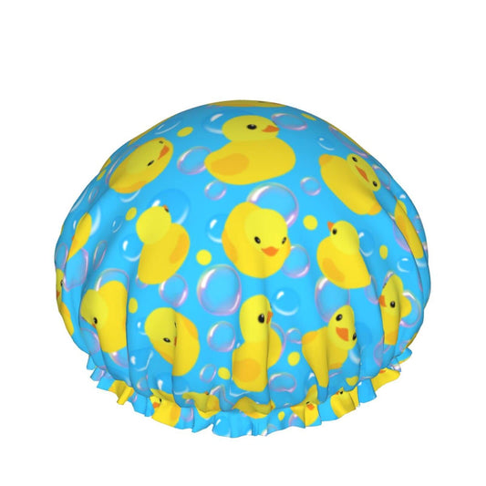 Yellow Rubber Ducks Shower Cap For Women Adjustable Double Waterproof Layers Bathing Shower Hat Hair Protection Reusable Ladies Spa Salon Shower Hat Beauty & Personal Care Wizfuyq