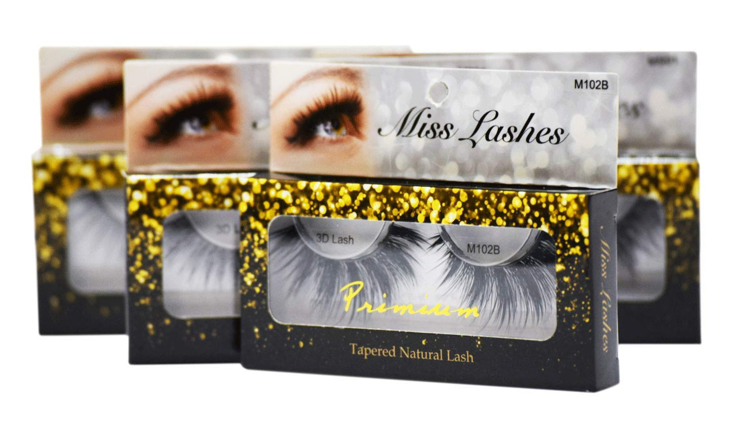 "4 Pairs" of Miss 3D Volume Tapered False Eyelash Extension M101 Beauty & Personal Care Miss Lash