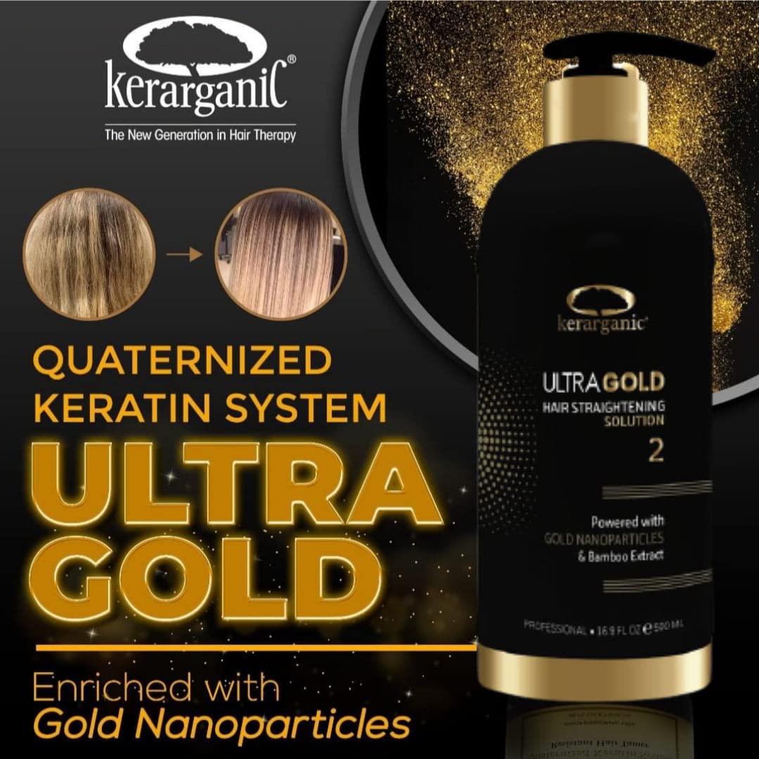 ULTRA GOLD - PROFESSIONAL BRAZILIAN KERATIN TREATMENT BUNDLE (Detox Shampoo 1000ml + Keratin Treatment 1000ml + Mask 500ml) Beauty & Personal Care KERARGANIC