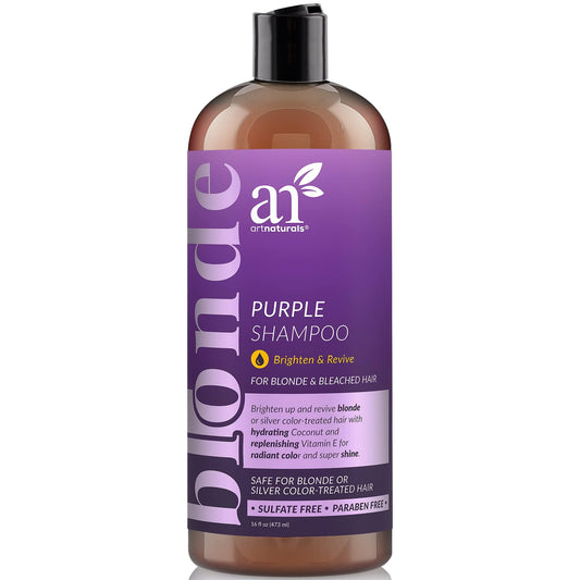 Artnaturals Purple Shampoo - (16 Fl Oz / 473ml) - Protects, Balances and Tones - Bleached, Color Treated, Silver, Brassy and Blonde Hair - Sulfate Beauty & Personal Care Artnaturals