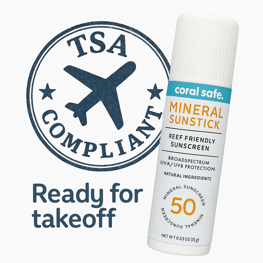 Reef Safe Sunscreen SPF 50 Facestick - Biodegradable, Hawaii & Mexico Approve, Zinc, Vitamin E, Oxybenzone & Octinoxate Free, Water Resistant, Natural Beauty & Personal Care Coral Safe