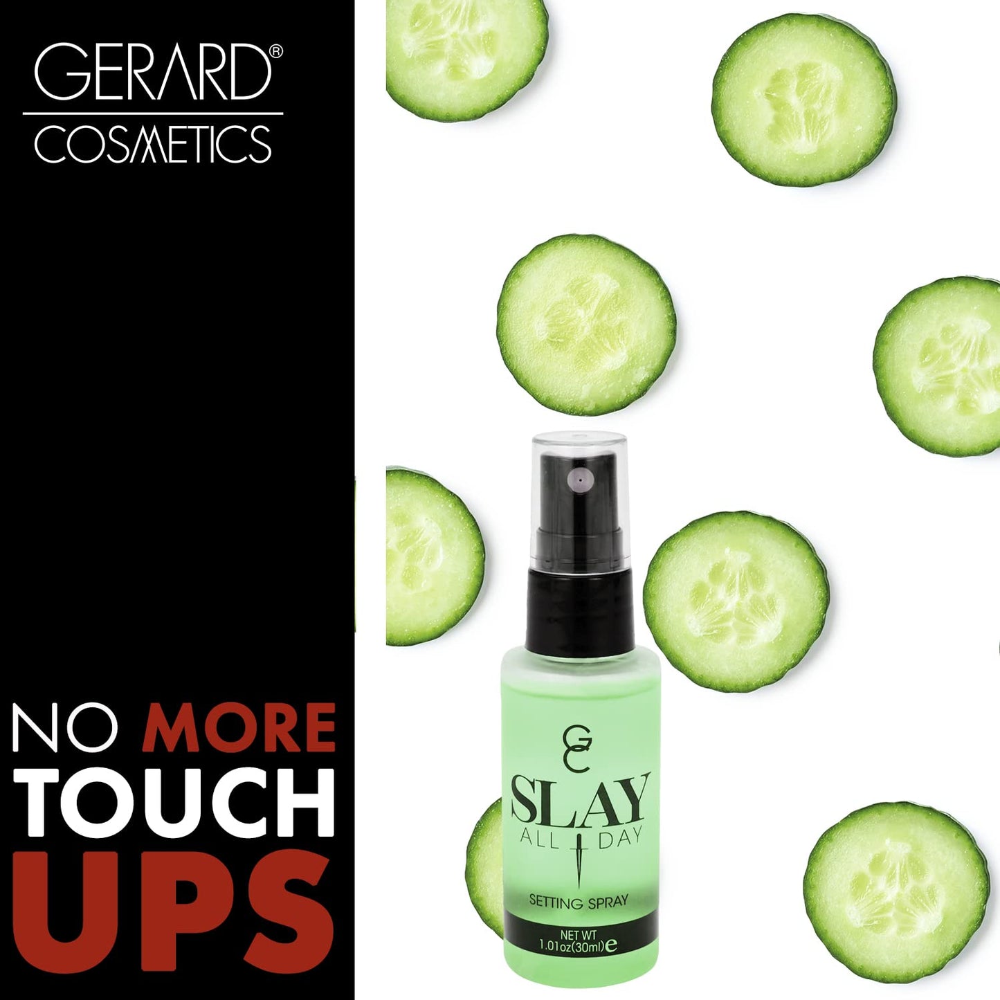 Gerard Cosmetics Makeup Setting Spray Mini (Cucumber), Slay All Day Scented Makeup Finishing Spray, Oil Control, Matte Finish, Cruelty Free, Made USA Beauty & Personal Care Gerard Cosmetics