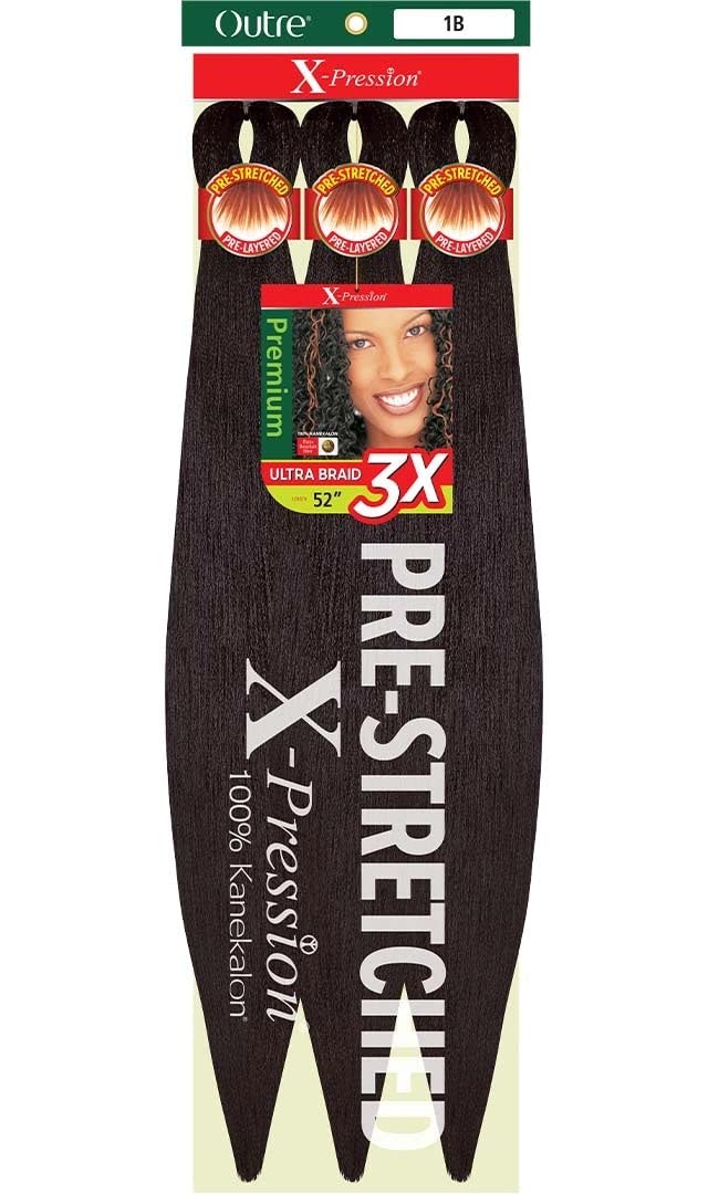 MULTI PACK DEALS! Outre Synthetic Hair Braids X-Pression Kanekalon 3X Pre Stretched Braid 52" (1-PACK, VIOLET)