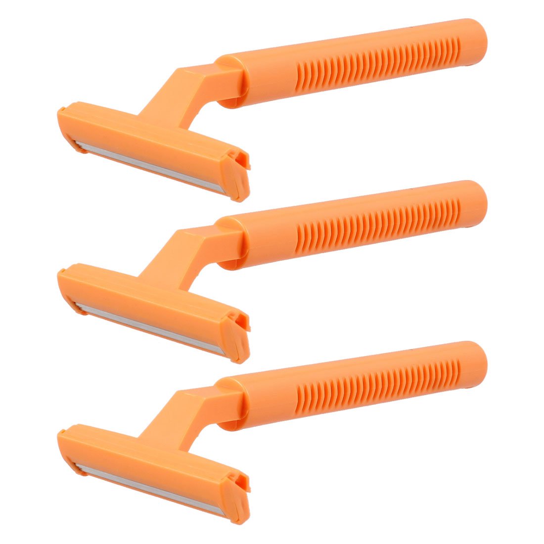 Ruilogod 3 Pcs Metal Blade Textured Orange Handle Body Hair Razor Shaver for Woman (id: e1a 82c 7ab 566 130 Beauty and Personal Care Ruilogod