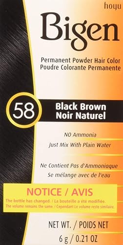 Bigen Permanent Powder Hair Color 58 Black Brown 1 ea (Pack of 9) Beauty & Personal Care Bigen