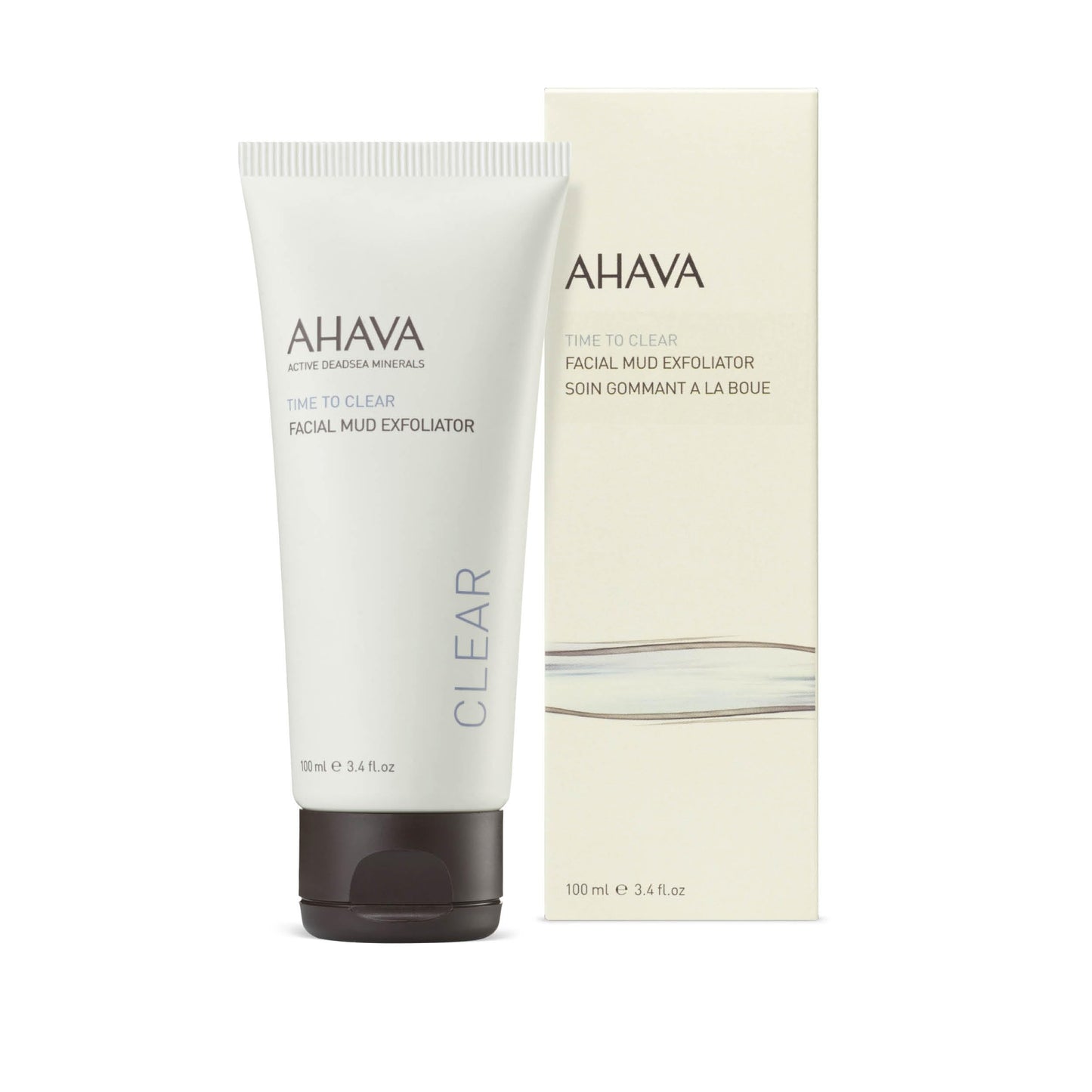 AHAVA Time To Clear Facial Mud Exfoliator - Gentle mud-based scrub to purify, exfoliate & fresh the skin, unveils radiant, boosts skincare absorption Beauty & Personal Care AHAVA