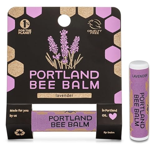 Portland Bee Balm All Natural Handmade Beeswax Based Lip Balm, Lavender 1 Count Beauty & Personal Care Portland Bee Balm