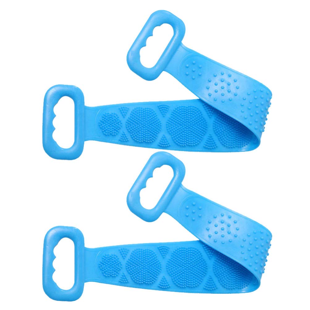 2pcs Long Strip Back Scrubber Bath Shower Scrubber Silicone Body exfoliator Body Massage Silicone loofah Back Massager Bath Brush Brush Deep Cleaning Beauty and Personal Care Hemoton