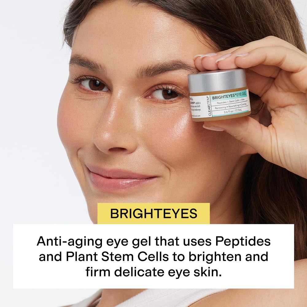CLEARSTEM - BRIGHTEYES - Eye Gel - Nourishing Eye Cream - Cooling Gel - Stem Cells Blend - Peptides, Collagen, Aloe Vera - Gluten Free - Beauty, Self Beauty & Personal Care CLEARSTEM
