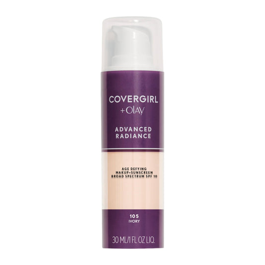 COVERGIRL Advanced Radiance Age Defying Foundation, Liquid Foundation, 1.0 Fl Oz, Anti-Aging, Age-Defying Formula, Buildable Coverage Beauty and Personal Care COVERGIRL Default Title