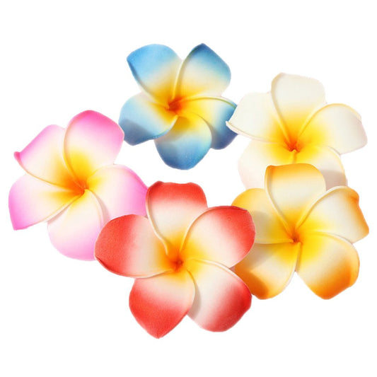 GSHLLO 10 Pcs 7cm Multicolor Hawaiian Hair Clip Beach Foam Flower Headpieces for Wedding Party Accessories Beauty & Personal Care FSSTUD