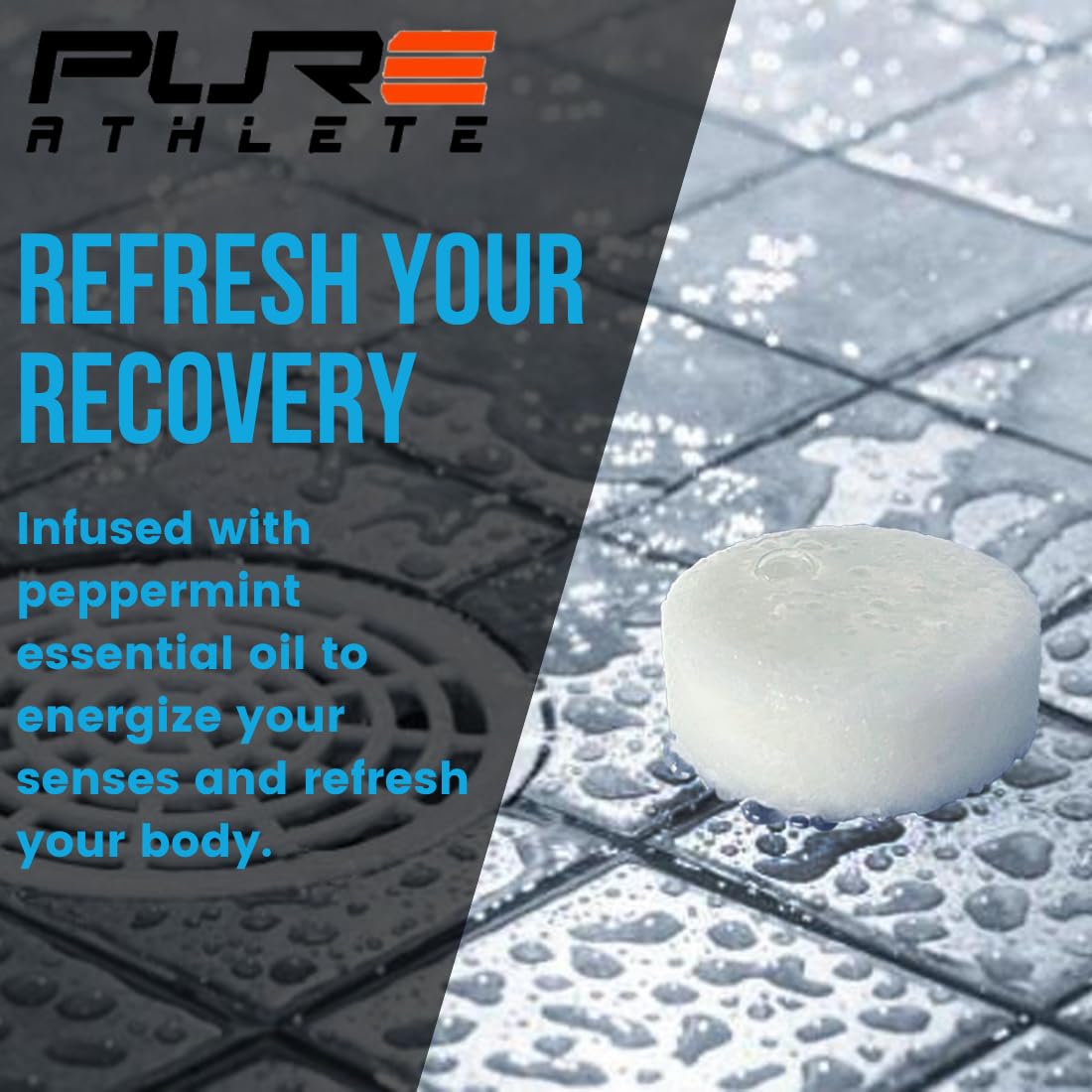 Pure Refreshing Sport Shower Steamers - Peppermint, Made in USA with Natural Minty and Eucalyptus Essential Oil, Gifts for Runners, Muscle Recovery Beauty and Personal Care Pure Athlete