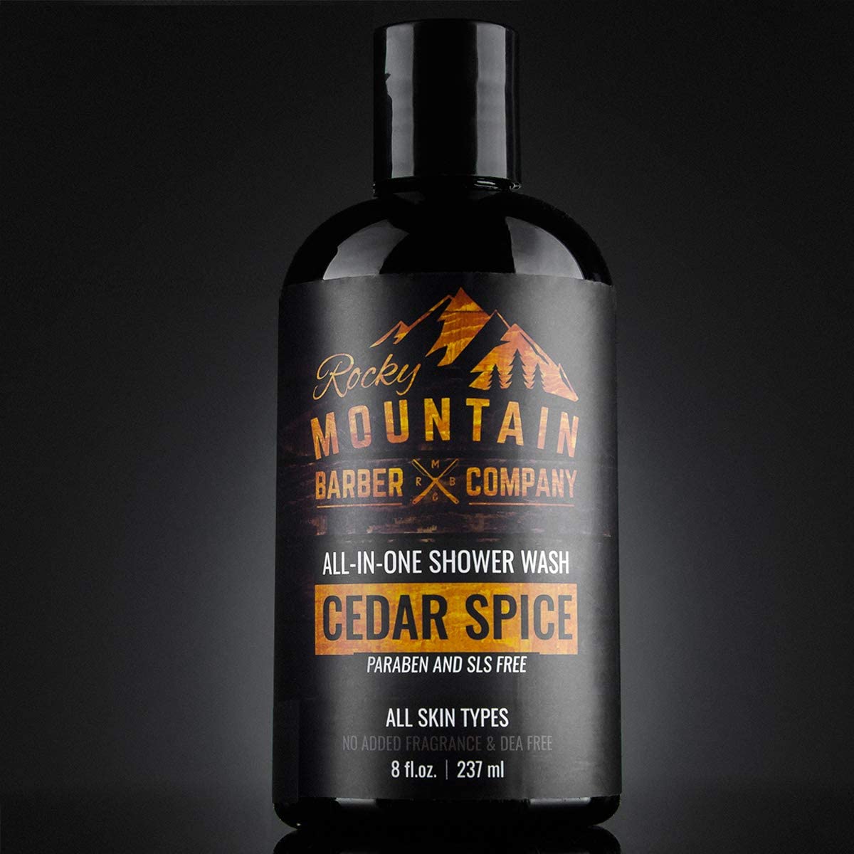 Rocky Mountain Barber Company Cedar Spice All-In-One Body Wash - Shampoo, Body Wash, Conditioner, Face Wash & Beard Wash with Essential Oils - 8 oz Beauty & Personal Care Rocky Mountain Barber Company