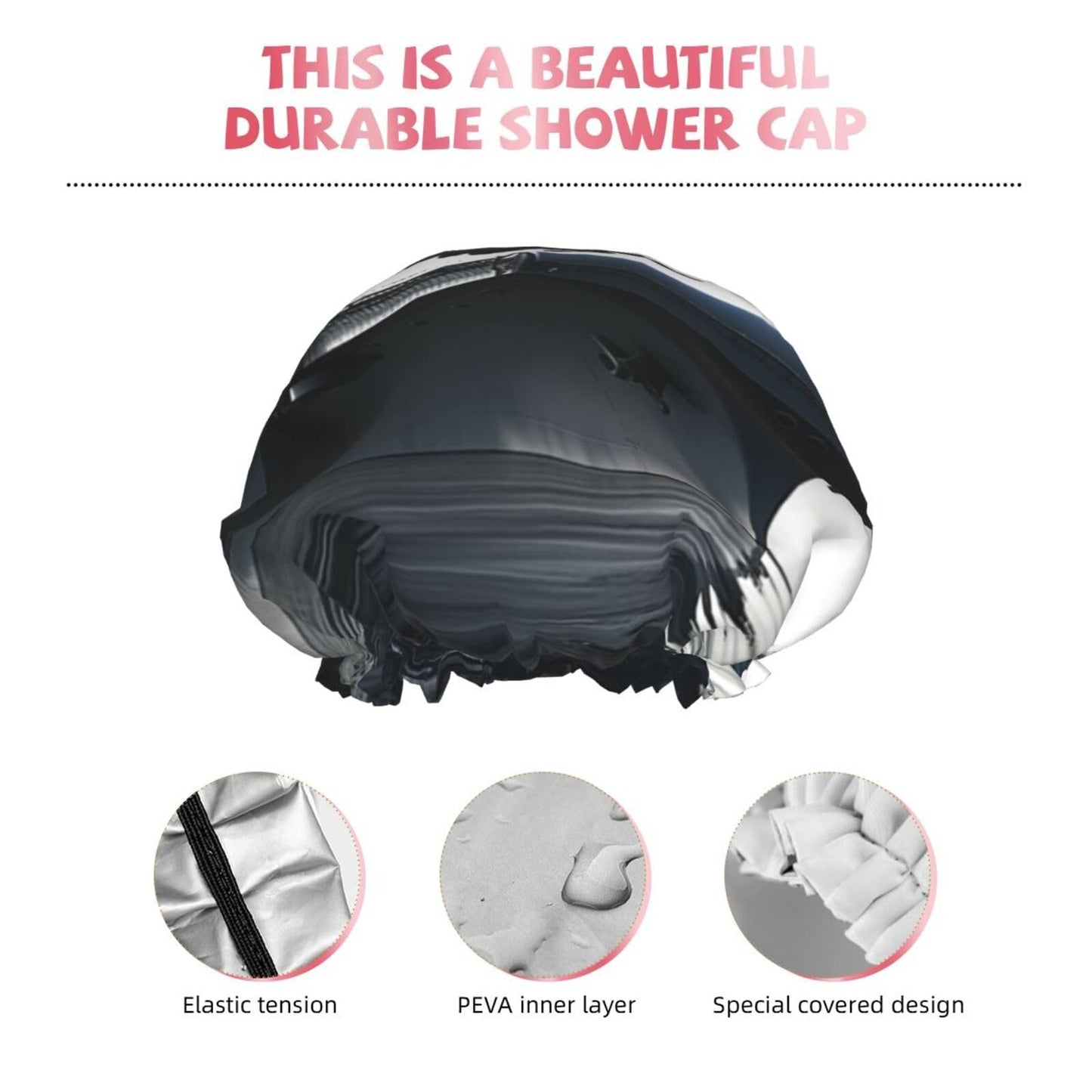 Aircraft Carrier Shower Cap For Women Reusable Double Layers Bathing Bath Cap Hair Caps Waterproof Elastic Band Ladies Spa Salon Shower Hat Hair Caps Beauty and Personal Care GDSHJKLW