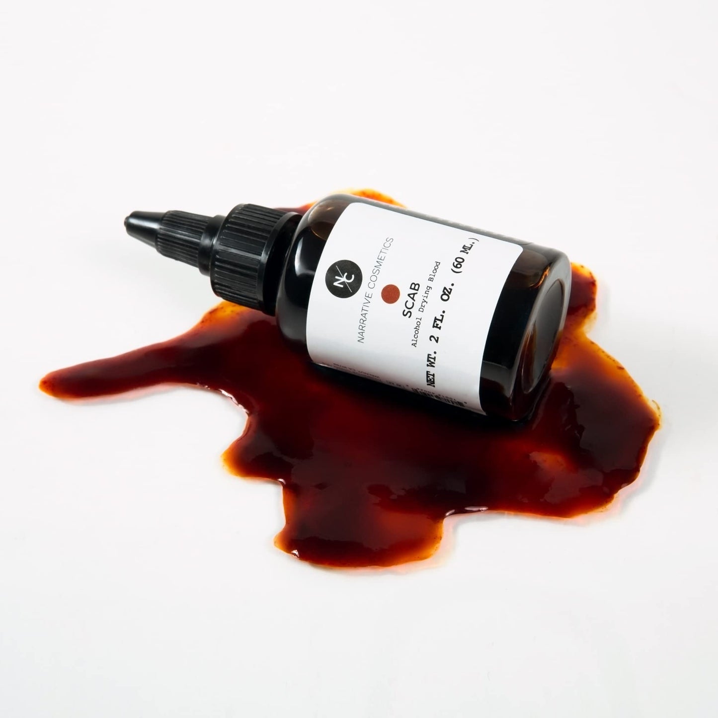 Narrative Cosmetics Alcohol Drying Blood - 2 fl oz | Dries to Touch, Keeps Wet Glossy Look | Won't Transfer or Smudge | SFX Wounds, Scabs, Gore | Beauty & Personal Care Narrative Cosmetics
