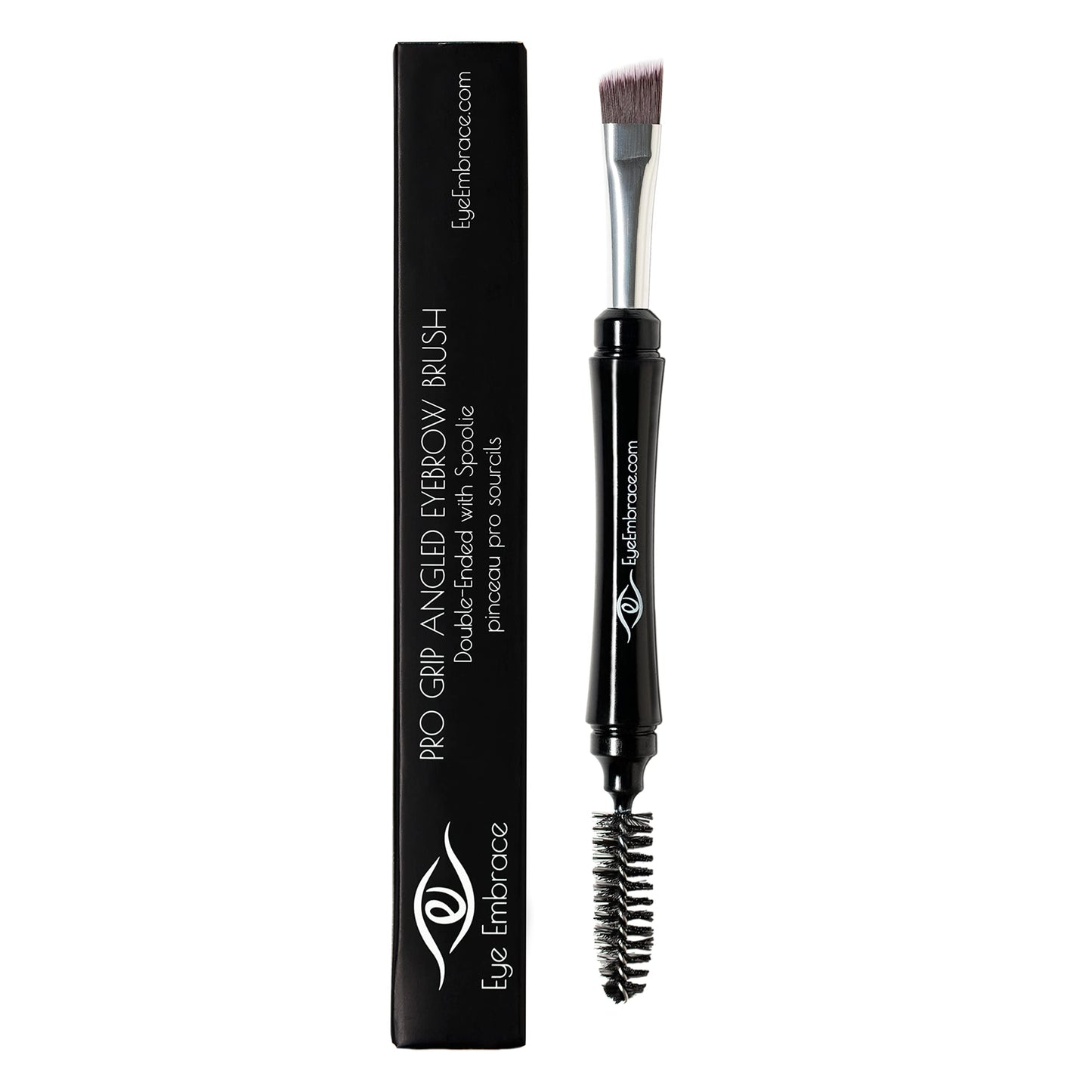 Eye Embrace Pro Grip Angled Eyebrow Brush and Spoolie Premium Quality Brow Makeup Brush Beauty & Personal Care Eye Embrace