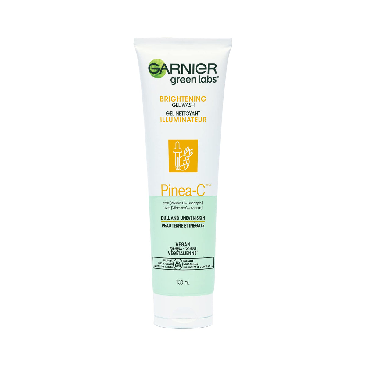Garnier SkinActive Green Labs Brightening Gel Washable Cleanser with Vitamin C and for Dull and Uneven Skin 4.4 Packaging May Vary, Pinea-C