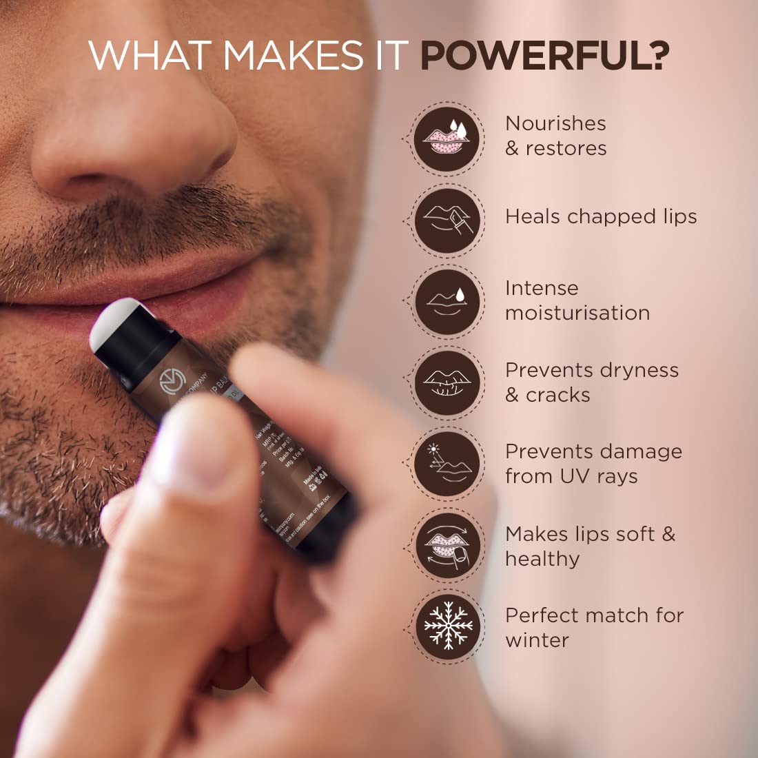 The Man Company Nourishing Lip Balm with Vitamin E, Almond & Olive Oil - Soft, Supple, Moisturizes - Free from Dry/Chapped Lips - 4gm Beauty and Personal Care The Man Company