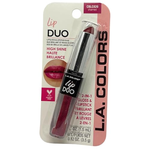 LA Colors Lip Gloss & Lipstick Duo, Moisturizes lips with natural color & high Shine, BLC826 Charmed by Unknown Beauty & Personal Care L.A. COLORS