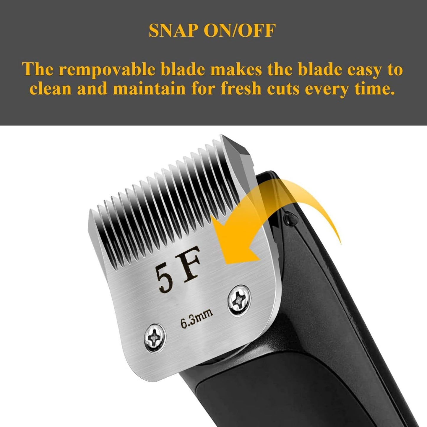 Stainless Steel Detachable Dog Clipper Blade Replacement, 6.3mm Size-5F for Wahl KM2, KM5, KM10, A5 Clippers Beauty and Personal Care NATEFEMIN
