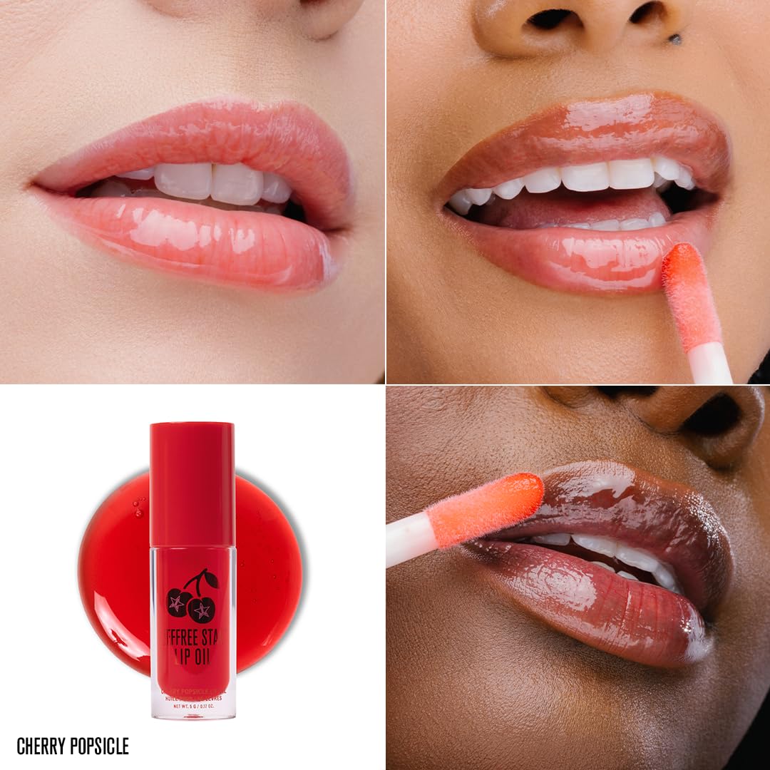 Jeffree Star Cosmetics Lip Oils, 0.17 oz, Moisturizing, Vegan, 5 Colors (Cherry Popsicle) Beauty and Personal Care Jeffree Star