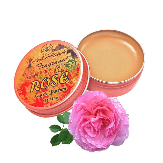 ROSE Perfume - Eau de Parfum - Solid Balm - Natural Essential Oils Aromatherapy Fragrance (Tea Rose, De Mai, Otto, Rosa Damascena, Centifolia Beauty & Personal Care HIGH ALTITUDE ORGANICS