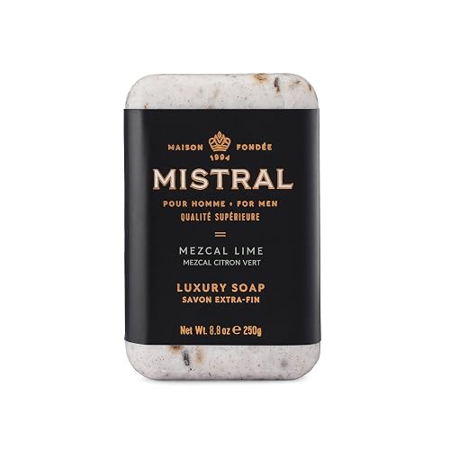 Mistral Mezcal Lime Luxury Bar Soap for Men | Men’s Natural Soap Bar | Paraben, Phthalates Free | Moisturizing & Triple-Milled Natural Soap for Men Beauty & Personal Care Mistral