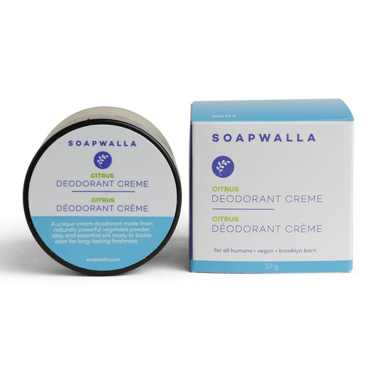 Soapwalla - Natural Citrus Aluminum-Free Deodorant Cream - Vegan, Cruelty-Free, Clean Skincare (Full Size, 2 oz - 57 g) Beauty and Personal Care Soapwalla
