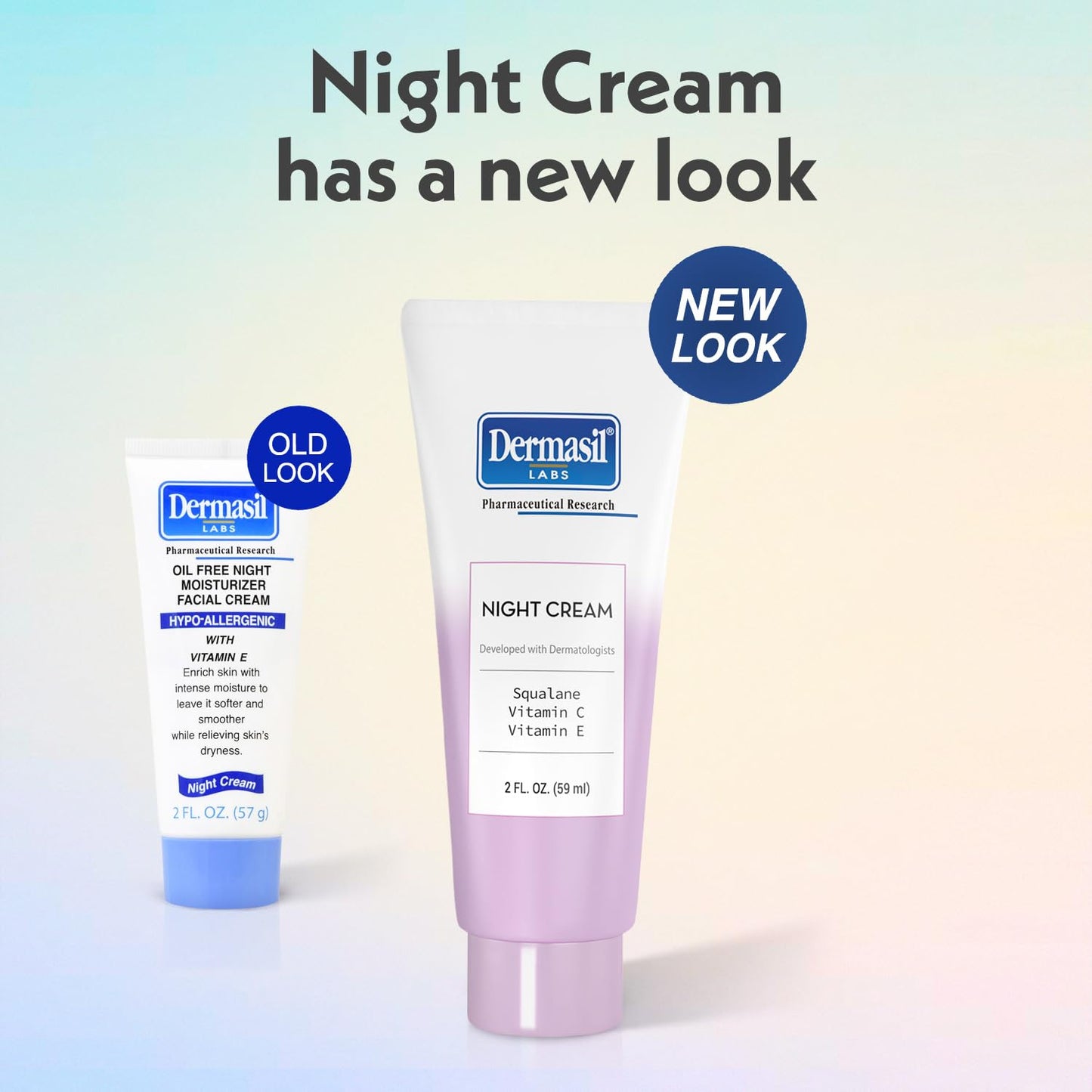 Dermasil Night Cream 3-Pack – Anti-Aging Face Moisturizer with Squalane, Hyaluronic Acid, Vitamin C, and Vitamin E, 2 Oz Ea Beauty & Personal Care Dermasil