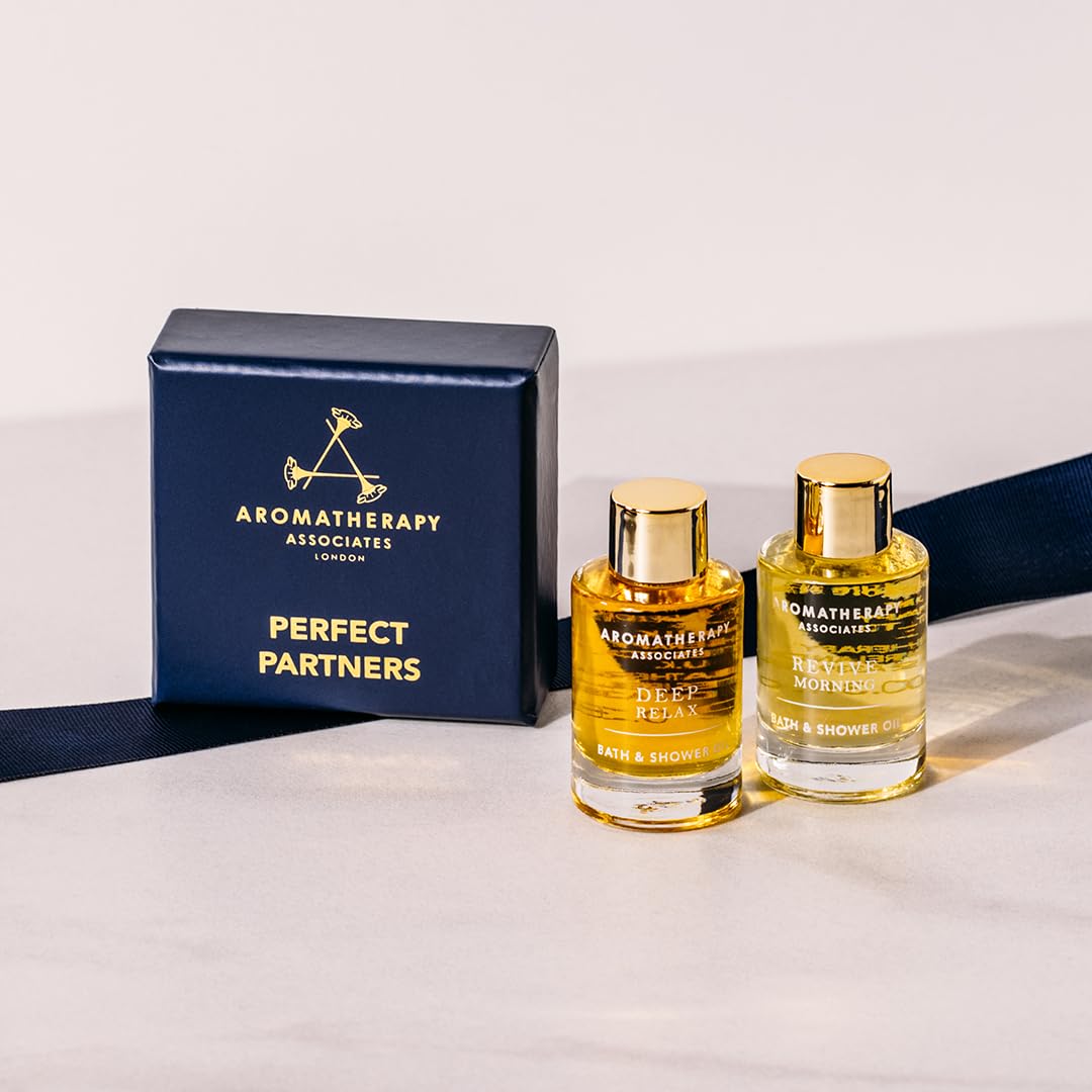 Aromatherapy Associates Perfect Partners Gift Set. 2 Premium Bath and Shower Oils (0.3 fl oz each) in Decorative Gift Box. Includes Deep Relax Beauty and Personal Care Aromatherapy Associates