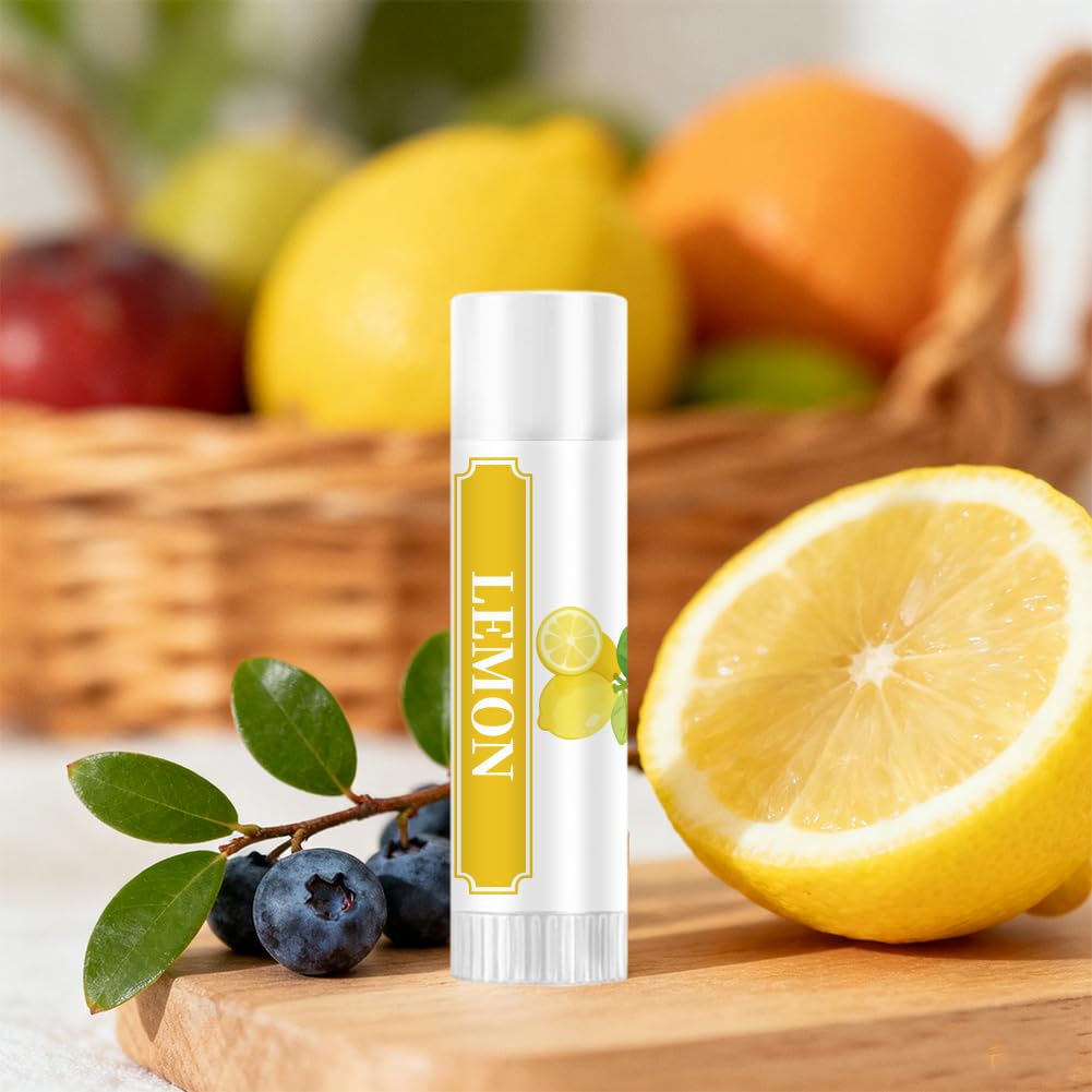 Peacoblue 160Pcs Lip Balm Labels Sticker for Tubes 2.1"x1.7" Colorful Fruits, 8 Styles Waterproof Chapstick Labels Glossy for Homemade Lip Balm Beauty and Personal Care peacoblue