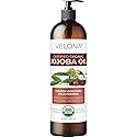 velona Jojoba Oil USDA Certified Organic - 8 fl oz (With Pump) | 100% Pure and Natural | Golden, Unrefined, Cold Pressed, Hexane Free | Moisturizing Beauty & Personal Care velona